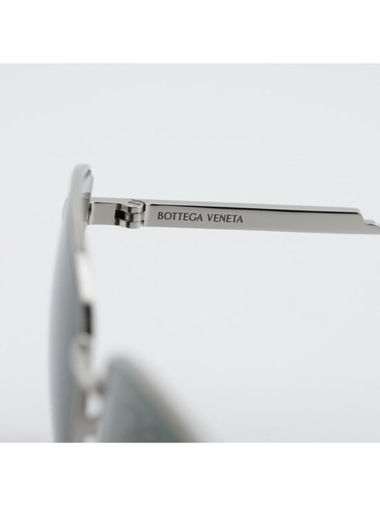 Bottega Veneta BV1237S 003 Sunglasses Silver Square Frame, Green Lenses main image 7